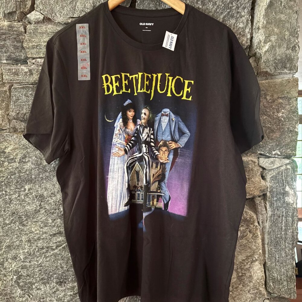 MENS BLACK BEETLEJUICE T-SHIRT SIZE: XXL - NWT